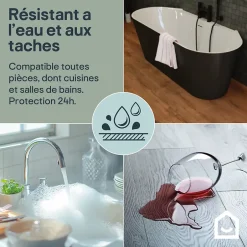 GoodHome Sol stratifié Lucknow , passage intense AC5, effet chêne, L.128,5 cm x l.28 cm x ép.8 mm, résistant à l'eau