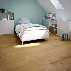 GoodHome Sol stratifié Lucknow , passage intense AC5, effet chêne, L.128,5 cm x l.28 cm x ép.8 mm, résistant à l'eau