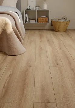 GoodHome Sol stratifié Masterton , passage élevé AC4, effet chêne naturel, L.138,3 cm x l.19,3 cm x ép.8 mm