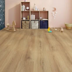 GoodHome Sol stratifié Masterton , passage élevé AC4, effet chêne naturel, L.138,3 cm x l.19,3 cm x ép.8 mm