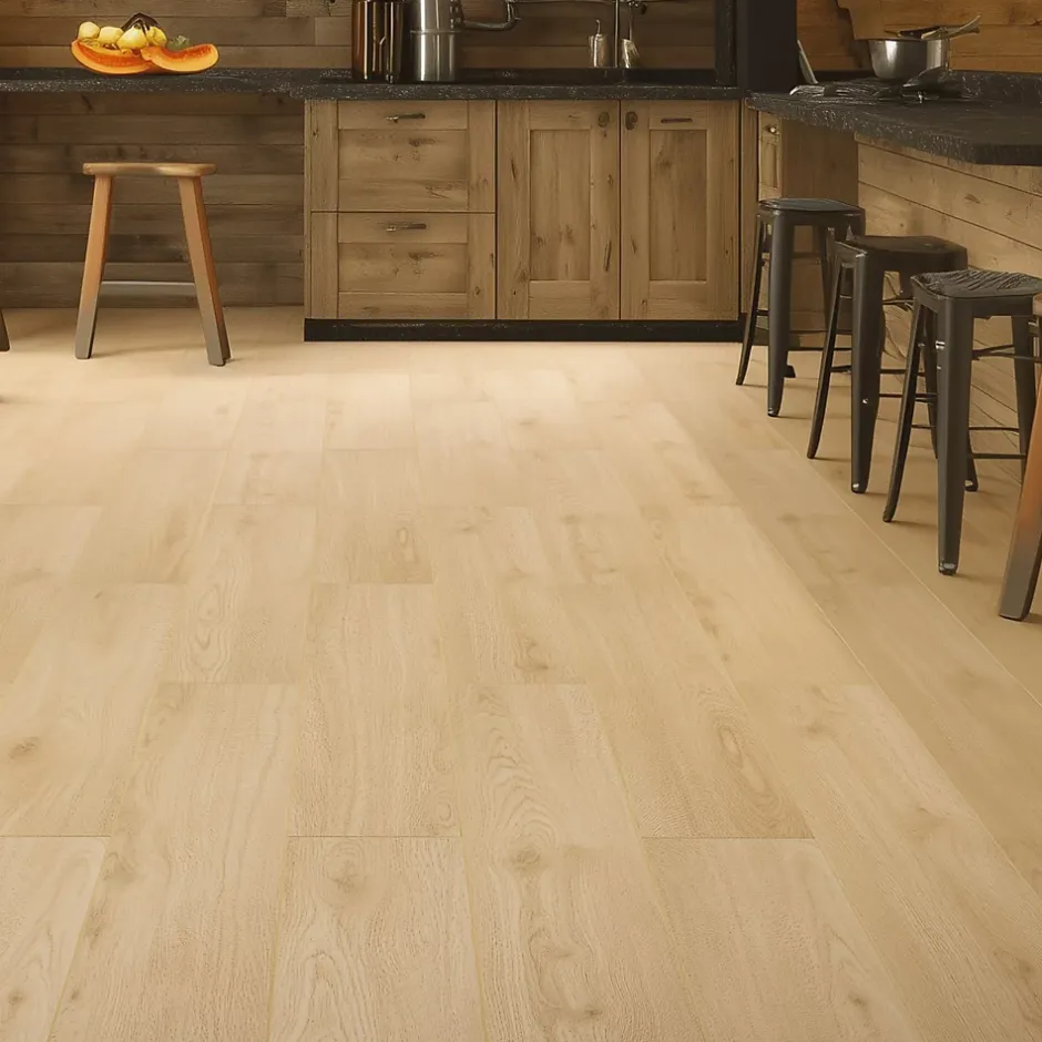 Sol stratifié Meknes , passage extrême AC6, effet chêne, L.128,6 cm x l.21,4 cm x ép.10 mm, résistant à l'eau-Homflor Best