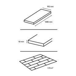 GoodHome Sol stratifié Mossley 2 bois coloris naturel l.128,5 x l.19,2 x ep.10 mm