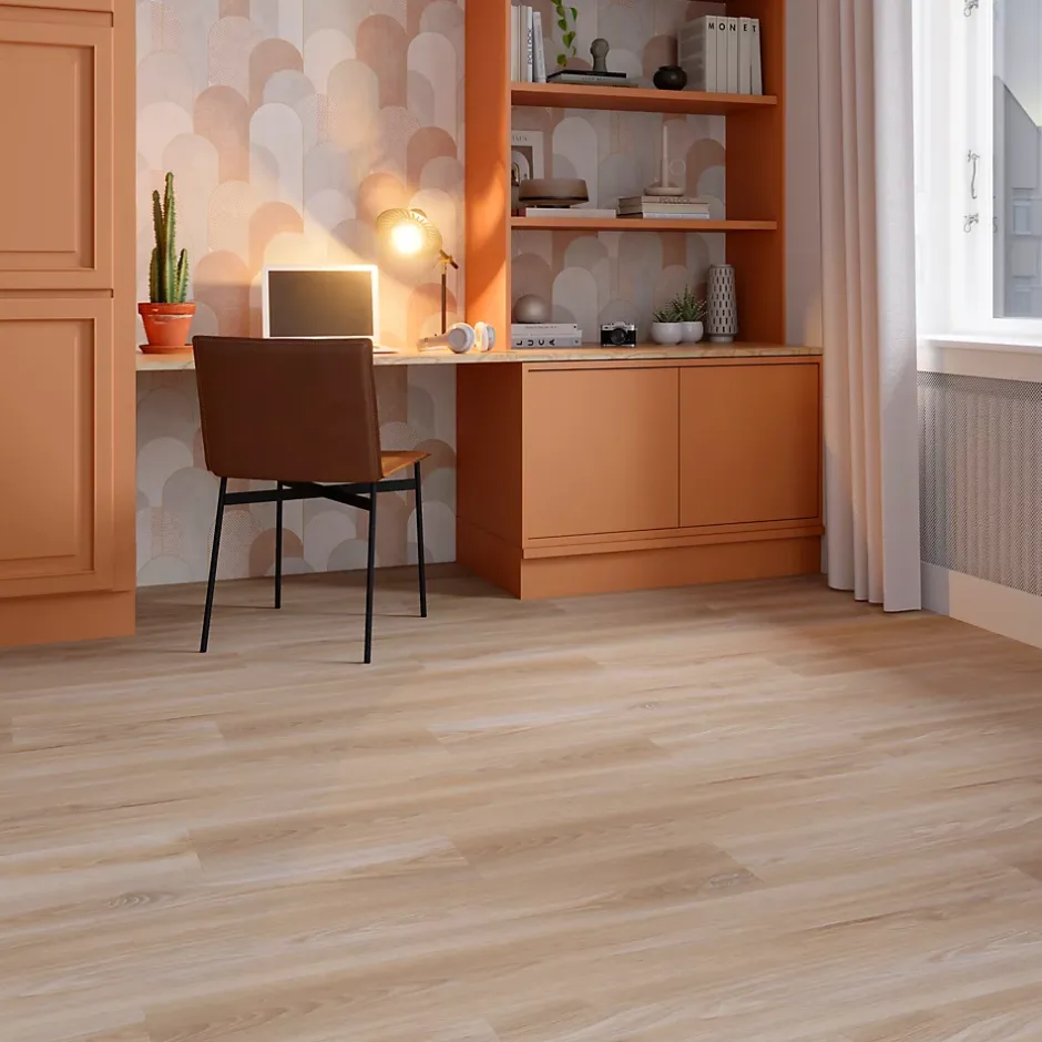 Sol stratifié Northfleet , passage modéré AC3, effet chêne, L.138,3 cm x l.19,3 cm x ép.7 mm-GoodHome New