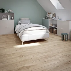 Sol stratifié passage intense AC5, effet bois brut, L 129,2 cm x l 19,3 cm x ép 8 mm, Alishan-GoodHome Discount