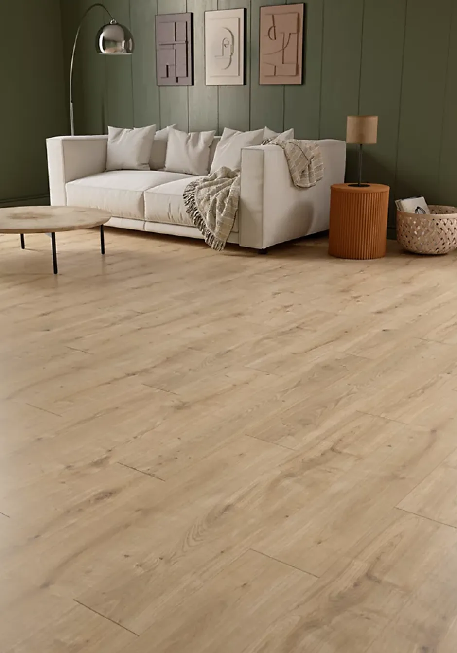 Sol stratifié Rowley , passage élevé AC4, effet chêne, L.129,2 cm x l.19,3 cm x ép.8 mm, résistant à l'eau-GoodHome Discount