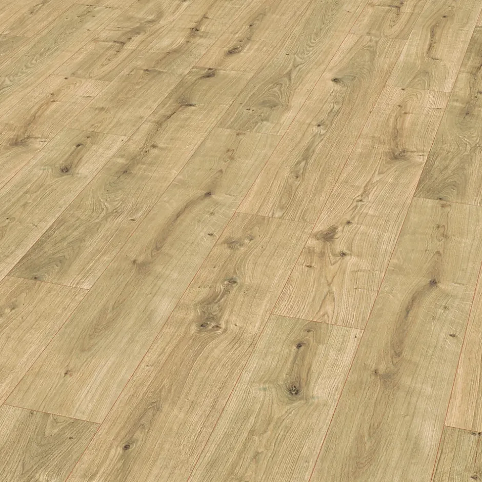 Sol stratifié Rowley , passage élevé AC4, effet chêne, L.129,2 cm x l.19,3 cm x ép.8 mm, résistant à l'eau-GoodHome Discount