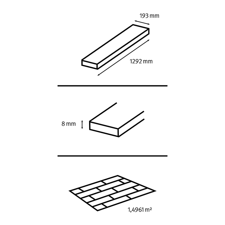 Sol stratifié Rowley , passage élevé AC4, effet chêne, L.129,2 cm x l.19,3 cm x ép.8 mm, résistant à l'eau-GoodHome Discount