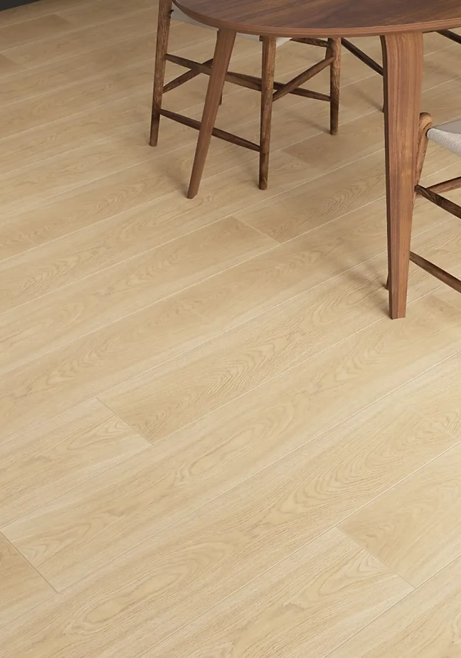 GoodHome Sol stratifié Tadcaster , passage intense AC5, effet chêne blond, L.126,1 cm x l.19,2 cm x ép.10 mm, résistant à l'eau