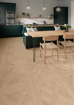 GoodHome Sol stratifié Turnbull , passage intense AC5, effet chêne blond, L.120 cm x l.60 cm x ép.10 mm, résistant à l'eau