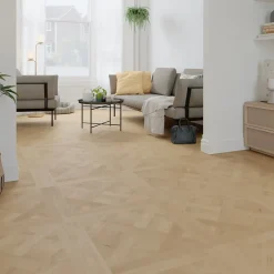 GoodHome Sol stratifié Turnbull , passage intense AC5, effet chêne blond, L.120 cm x l.60 cm x ép.10 mm, résistant à l'eau