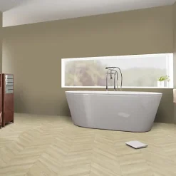 Décoweb Sol vinyle - imitation chêne clair à chevrons - Rouleau de 4m x 5m