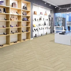 Décoweb Sol vinyle - imitation chêne clair à chevrons - Rouleau de 3m x 9m