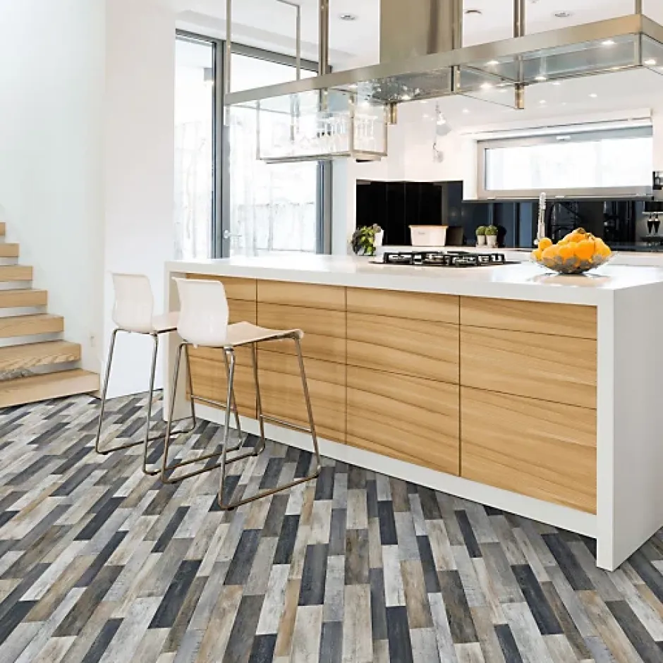 Sol Vinyle - Imitation parquet irisé foncé - Rouleau de 4m x 3m-Décoweb Best