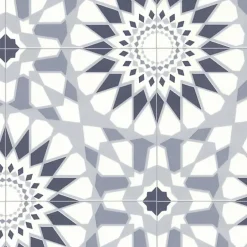 Décoweb Sol Vinyle Carreaux de ciment mosaïque bleu - Echantillon 15 x 20 cm