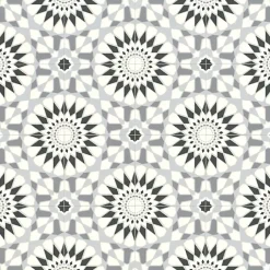 Décoweb Sol Vinyle Carreaux de ciment mosaïque noir - Rouleau de 3m x 2m