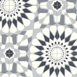 Décoweb Sol Vinyle Carreaux de ciment mosaïque noir - Rouleau de 3m x 2m