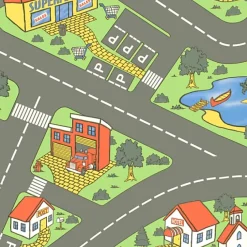 Sol Vinyle Circuit voiture pour enfants City - Rouleau de 2m x 2m-Décoweb Hot