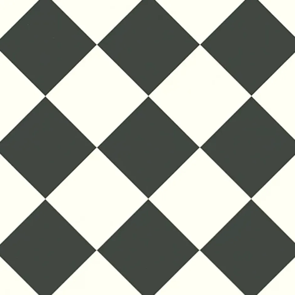 Sol Vinyle effet damier diagonal Noir et blanc - Rouleau de 2m x 2m-Décoweb Outlet