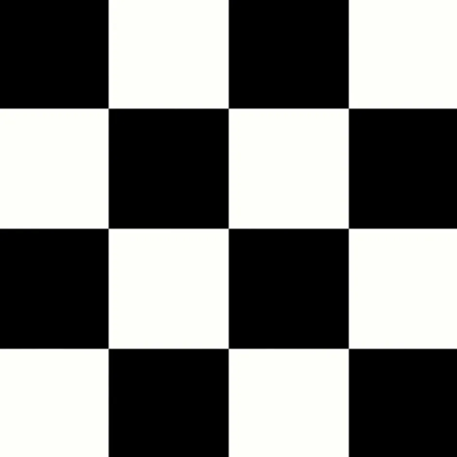 Sol vinyle effet damier noir & blanc - Rouleau de 2m x 3m-Décoweb