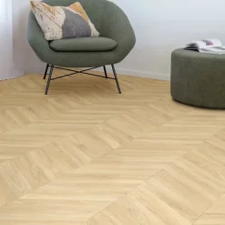 Sol Vinyle effet Parquet chevron Chêne naturel - Rouleau de 2m x 5m-Décoweb Sale