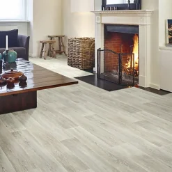 Décoweb Sol vinyle effet parquet chêne scandinave blanchi - Rouleau de 3m x 4m