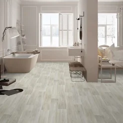 Décoweb Sol vinyle effet parquet chêne scandinave blanchi - Rouleau de 3m x 4m