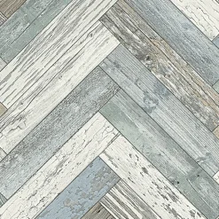 Sol Vinyle effet parquet usé chevron coloré - Rouleau de 3m x 3m-Décoweb Discount