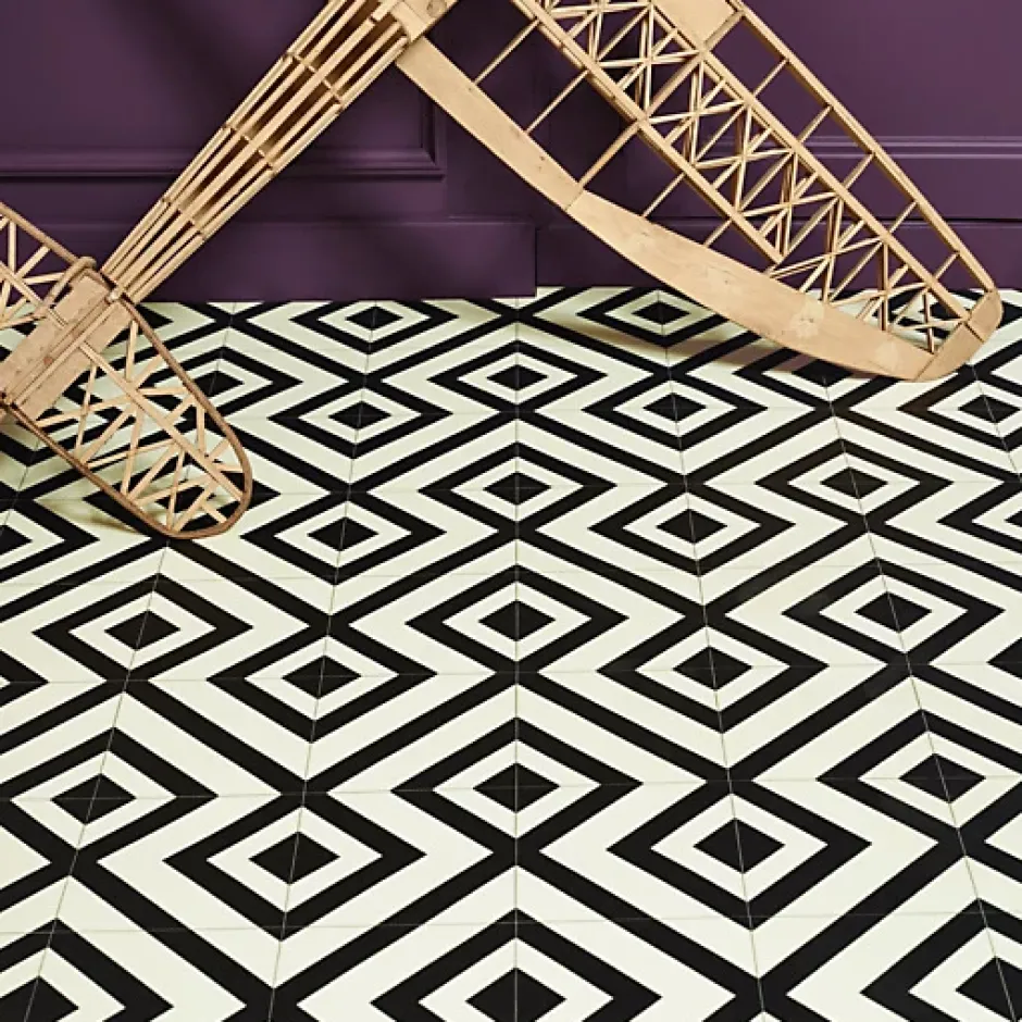 Décoweb Sol Vinyle Imitation Carrelage losange - Rouleau de 2m x 2m