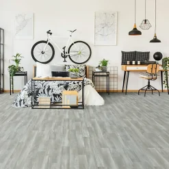 Sol Vinyle Imitation parquet gris clair - Rouleau de 4m x 4m-Décoweb Best