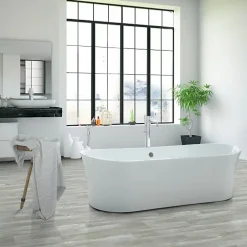 Sol Vinyle Imitation parquet gris clair - Rouleau de 4m x 4m-Décoweb Best