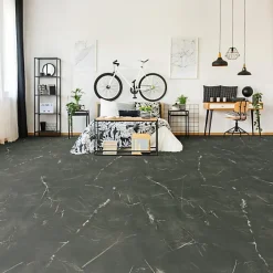 Sol Vinyle Inspiration - Effet marbre noir - Rouleau de 4m x 5m-Décoweb Discount