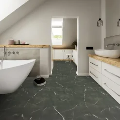 Sol Vinyle Inspiration - Effet marbre noir - Rouleau de 4m x 5m-Décoweb Discount