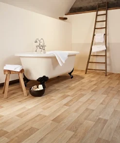 Unilin Sol vinyle rouleau Genova effet chêne clair L.4m IVC (vendu au m² à la coupe)