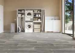 Gerflor Sol vinyle rouleau Primetex Cognac effet bois gris L.4m