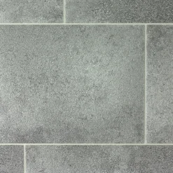 Décoweb Sol Vinyle Style - Imitation Carrelage gris - Rouleau de 4m x 13m