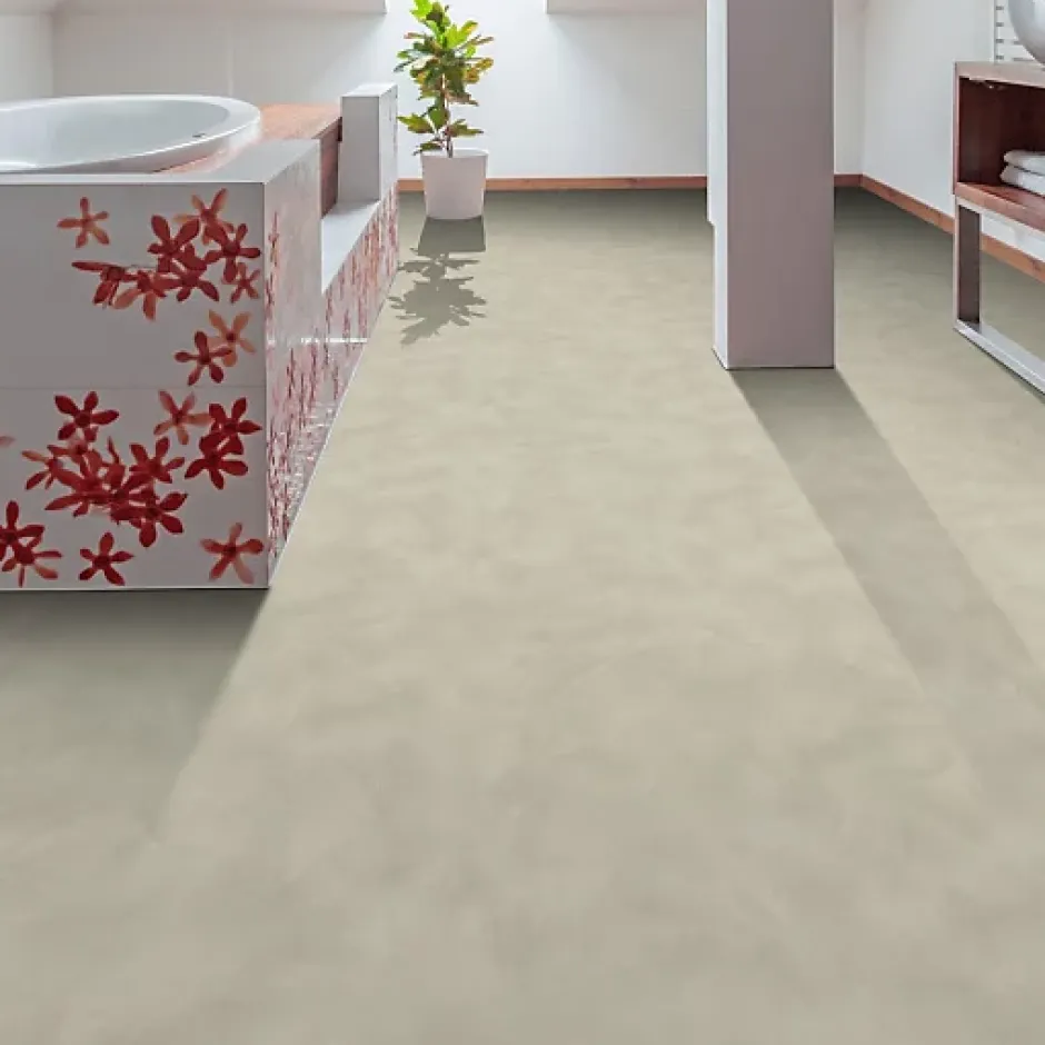 Décoweb Sol vinyle Textile - Effet béton lissé gris centaure - Rouleau de 4m x 5m