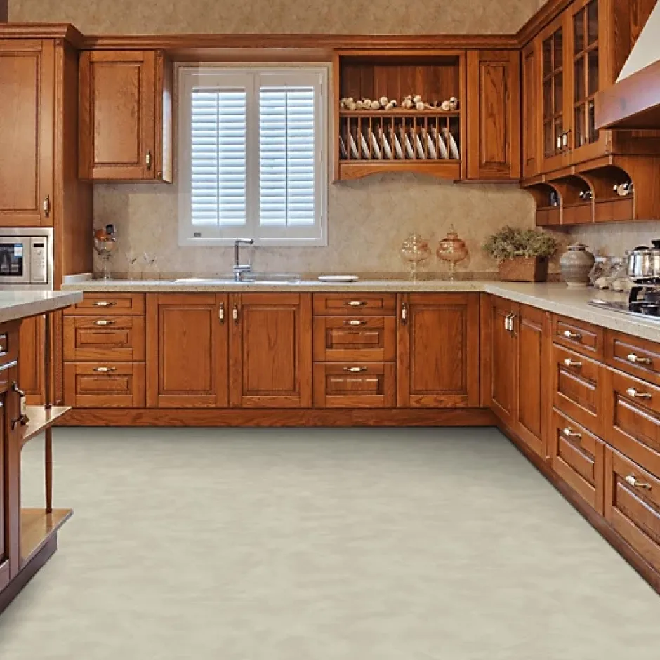 Décoweb Sol vinyle Textile - Effet béton lissé gris centaure - Rouleau de 4m x 5m