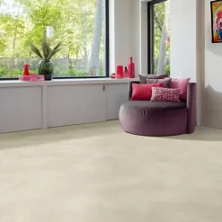 Sol vinyle Textile - Effet béton lissé ivoire - Echantillon 15 x 20 cm-Décoweb