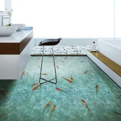 Sol vinyle Textile - effet poisson Koï japonais - Echantillon 15 x 20 cm-Décoweb Discount