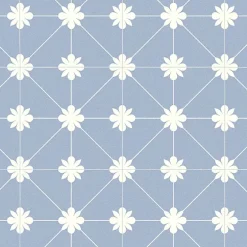 Sol Vinyle Textile Aspect carreaux Azur - Rouleau de 3m x 4m-Décoweb Clearance