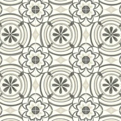 Sol Vinyle Textile carreaux de ciment Andalousie noir - Rouleau de 3m x 4m-Décoweb Discount