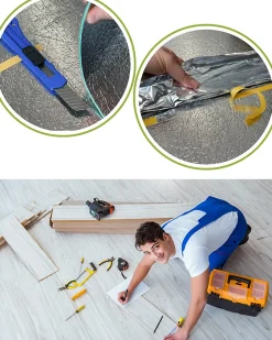 Sous couche XPS 12m2 3mm avec film PET isolation phonique thermique pour parquet et moquette non compatible chauffage au sol-Ikhemalarka Discount