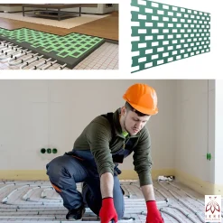 Ikhemalarka Sous-couche isolation sol chauffage au sol Thermo Base 2,5 mm 30 m2 (60 plaques) pour parquet et stratifié