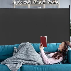 Giantex Séparateur de Pièce 184 x 184 cm, Paravent de Confidentialité sur roulettes, Paravent Autoportant pour Salon, Chambre, Gris