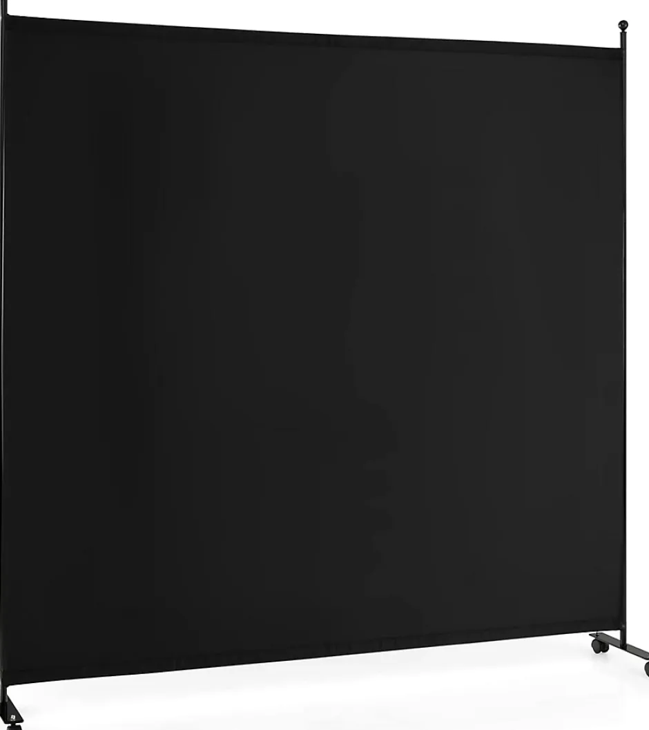 Séparateur de Pièce 184 x 184 cm, Paravent de Confidentialité sur roulettes, Paravent Autoportant pour Salon, Chambre, Noir-Giantex Best