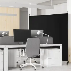 Séparateur de Pièce 184 x 184 cm, Paravent de Confidentialité sur roulettes, Paravent Autoportant pour Salon, Chambre, Noir-Giantex Best