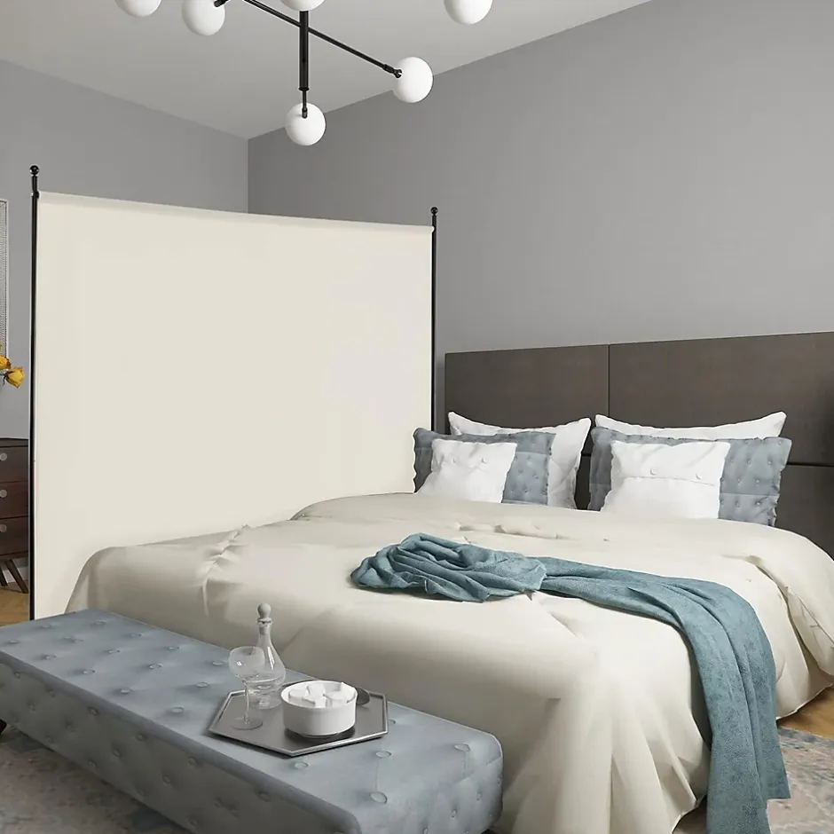 Séparateur de Pièce 184 x 184 cm, Paravent de Confidentialité sur roulettes, Paravent Autoportant pour Salon, Chambre, Blanc-Giantex