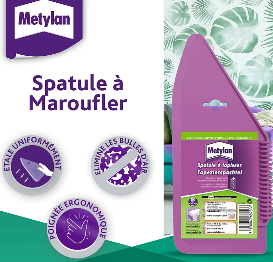 Spatule à maroufler pour papier peint L.1 x l.14 x H.30 cm-Metylan Best