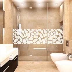 Ambiance Sticker Sticker porte de douche Motif peau de girafe 45 x 150 cm