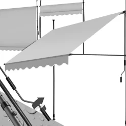 Tectake Store à pince sans perçage en polyester 200 x 180 cm gris clair